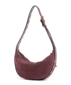 Suede By My Side Small Schultertasche aufgerautes Leder wein