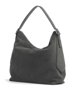 Suede Carina Beuteltasche aufgerautes Leder dunkelgrau