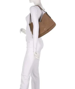 Suede Carina Beuteltasche aufgerautes Leder camel