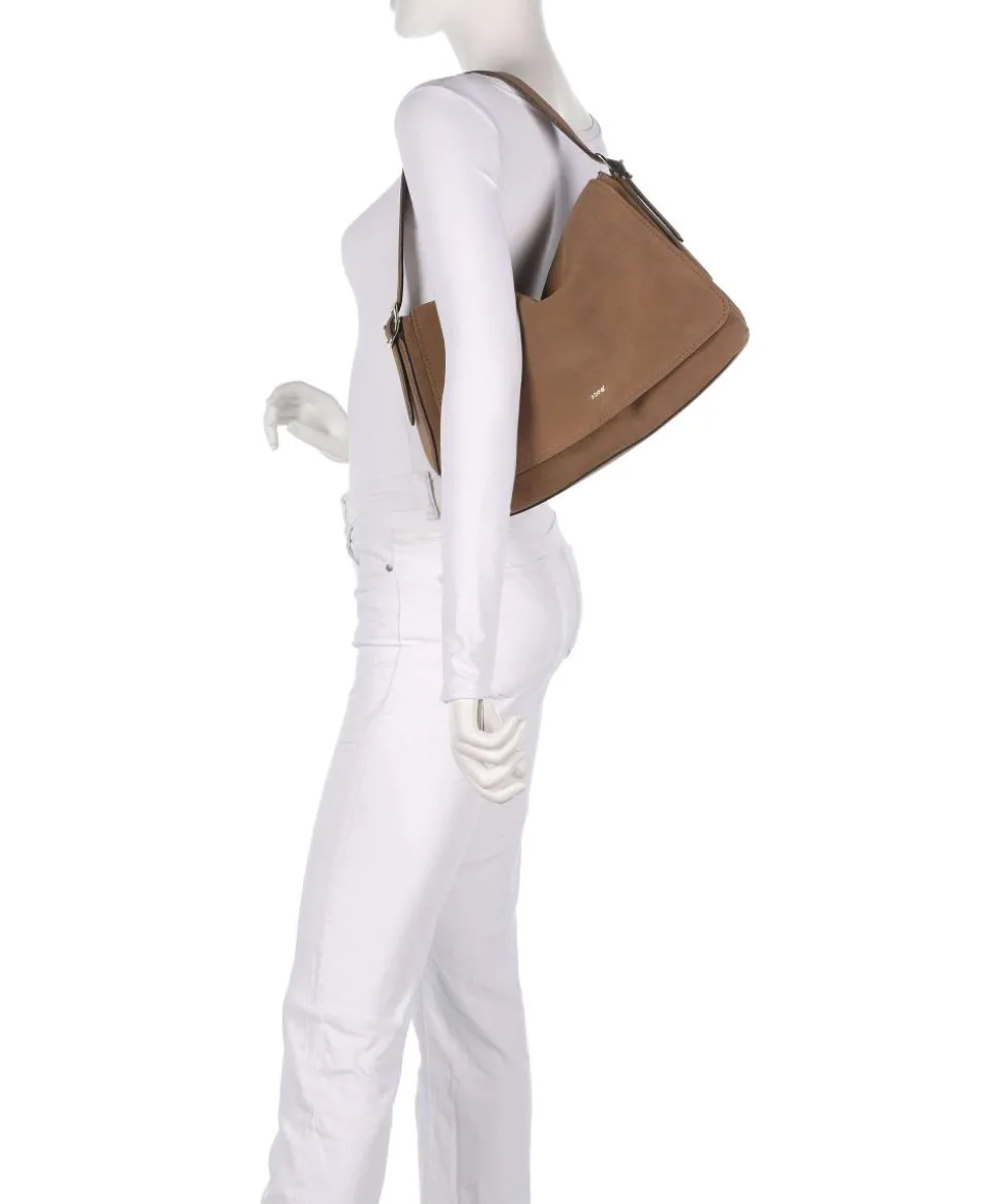 Suede Carina Beuteltasche aufgerautes Leder camel