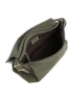 Suede Carina Beuteltasche aufgerautes Leder khaki