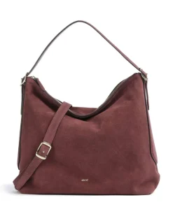 Suede Carina Beuteltasche aufgerautes Leder bordeaux