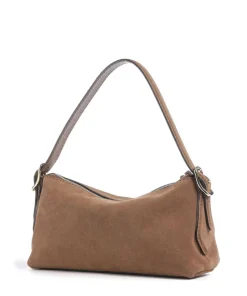 Suede Carina Schultertasche aufgerautes Leder camel