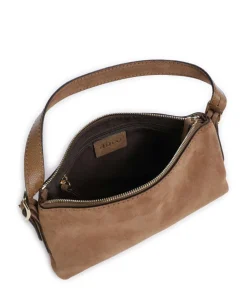 Suede Carina Schultertasche aufgerautes Leder camel