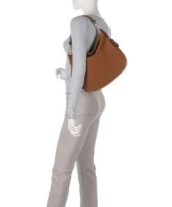 Suede Juna Beuteltasche aufgerautes Rindsleder braun