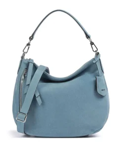 Suede Juna Beuteltasche aufgerautes Rindsleder blau