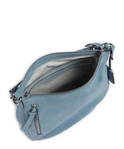 Suede Juna Beuteltasche aufgerautes Rindsleder blau