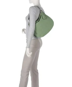 Suede Juna Beuteltasche aufgerautes Rindsleder grün