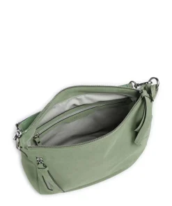 Suede Juna Beuteltasche aufgerautes Rindsleder grün