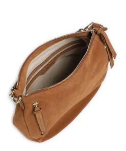 Suede Juna Small Beuteltasche aufgerautes Leder braun