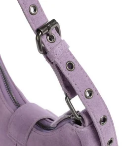 Suede Palma Schultertasche aufgerautes Leder violett