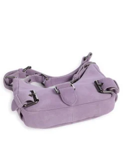 Suede Palma Schultertasche aufgerautes Leder violett