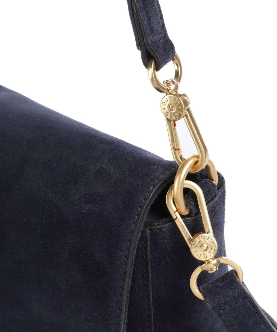 Suede Temi Schultertasche aufgerautes Leder navy