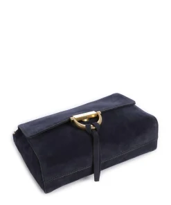 Suede Temi Schultertasche aufgerautes Leder navy