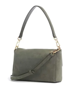 Suede Temi Schultertasche aufgerautes Leder khaki