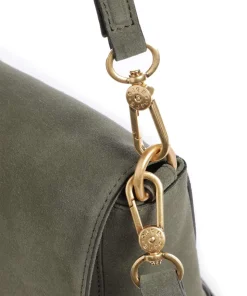 Suede Temi Schultertasche aufgerautes Leder khaki