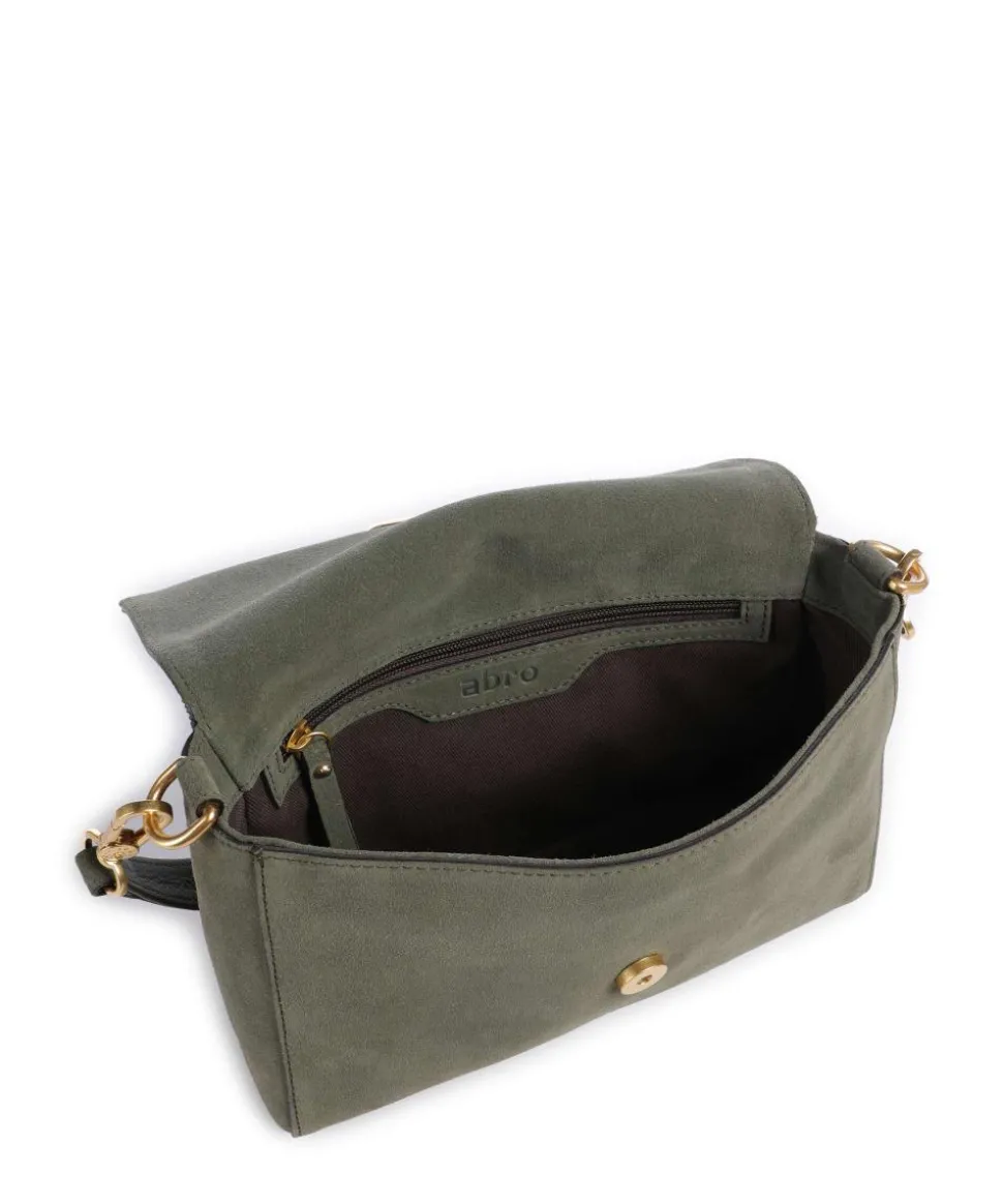 Suede Temi Schultertasche aufgerautes Leder khaki