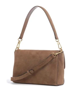 Suede Temi Schultertasche aufgerautes Leder camel