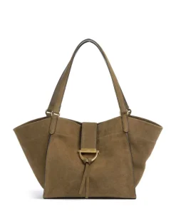 Suede Temi Shopper aufgerautes Leder olivgrün