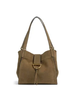 Suede Temi Shopper aufgerautes Leder olivgrün
