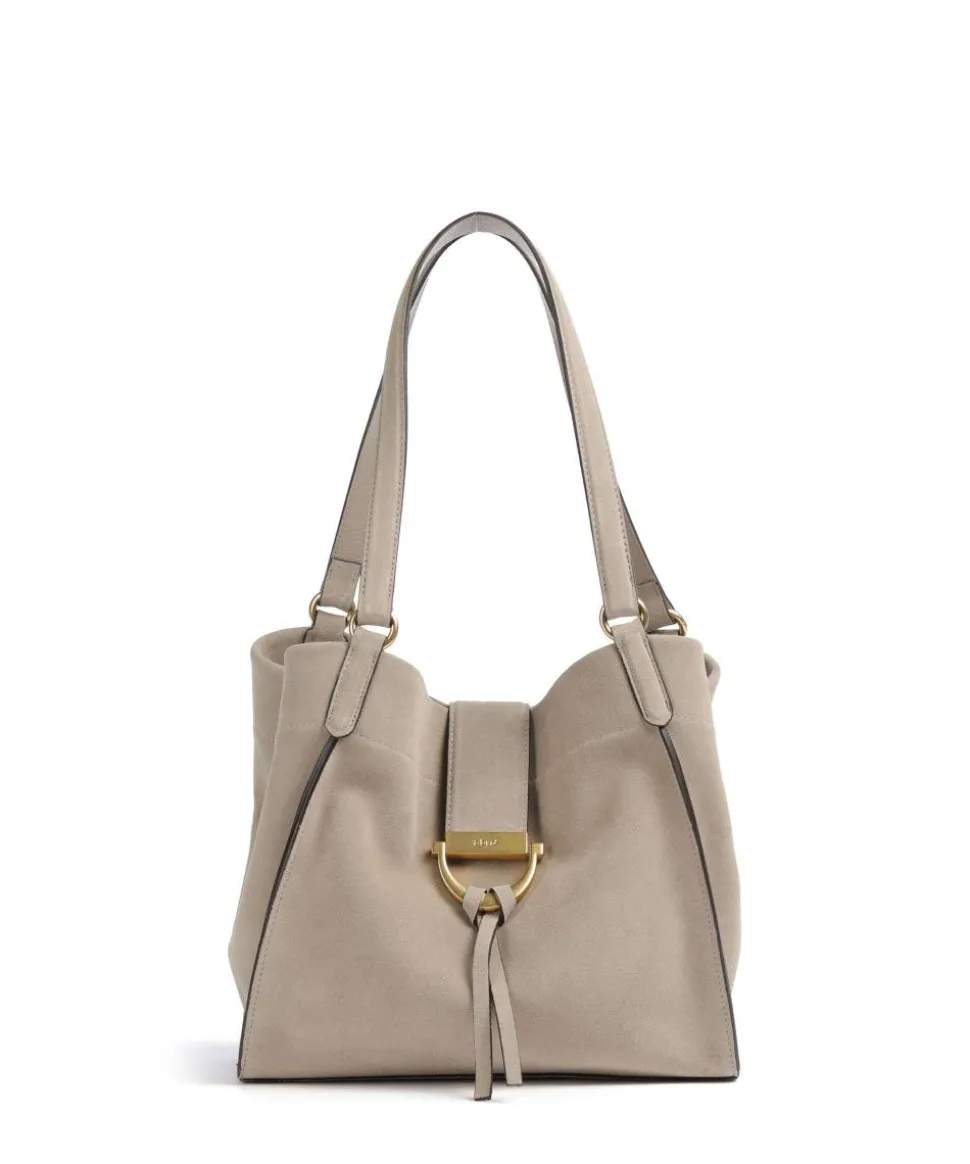 Suede Temi Shopper aufgerautes Leder hellgrau
