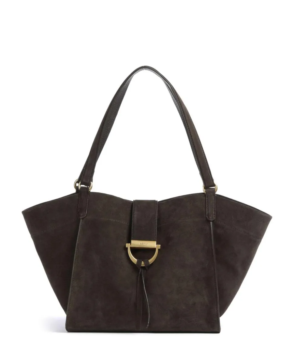Suede Temi Shopper aufgerautes Leder dunkelbraun