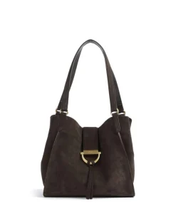 Suede Temi Shopper aufgerautes Leder dunkelbraun
