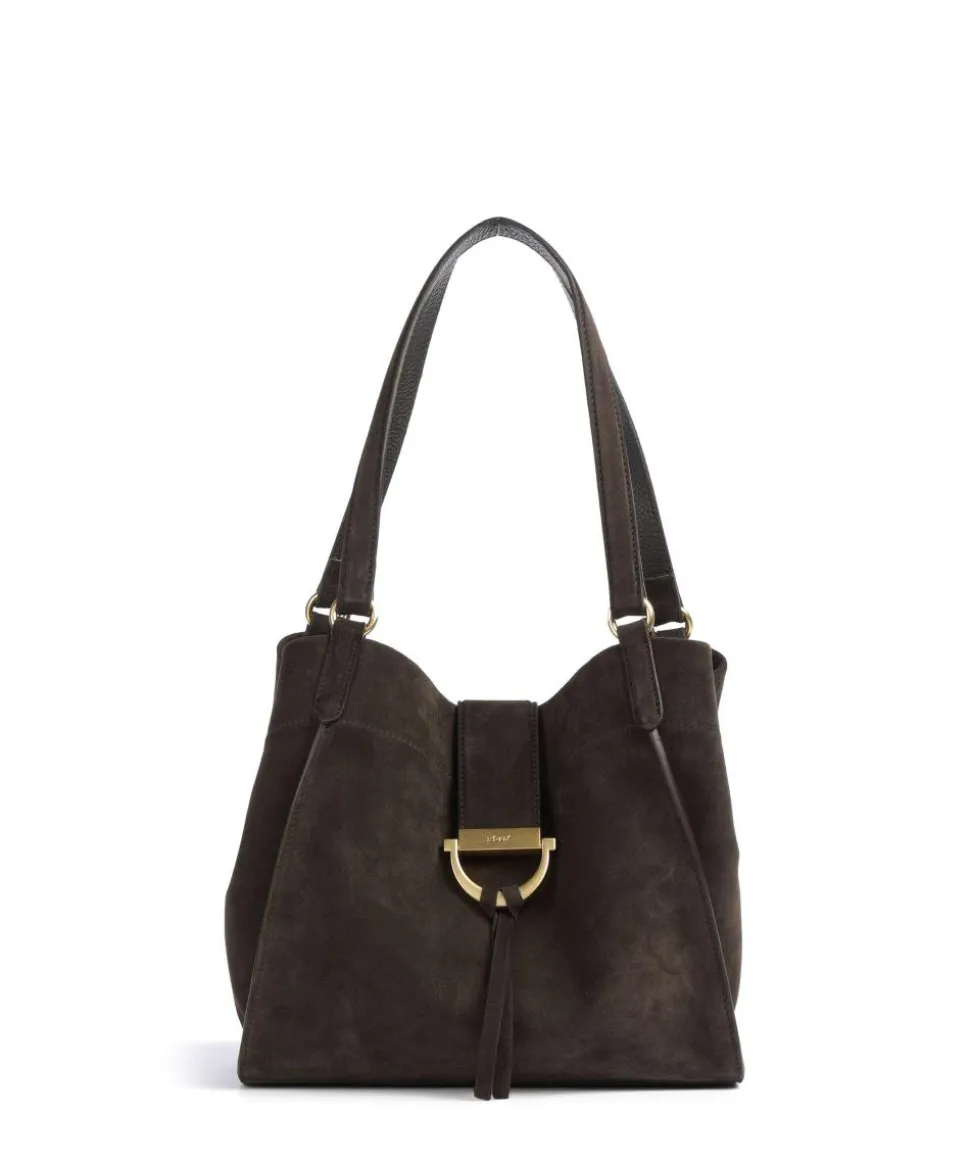 Suede Temi Shopper aufgerautes Leder dunkelbraun