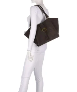 Suede Temi Shopper aufgerautes Leder dunkelbraun