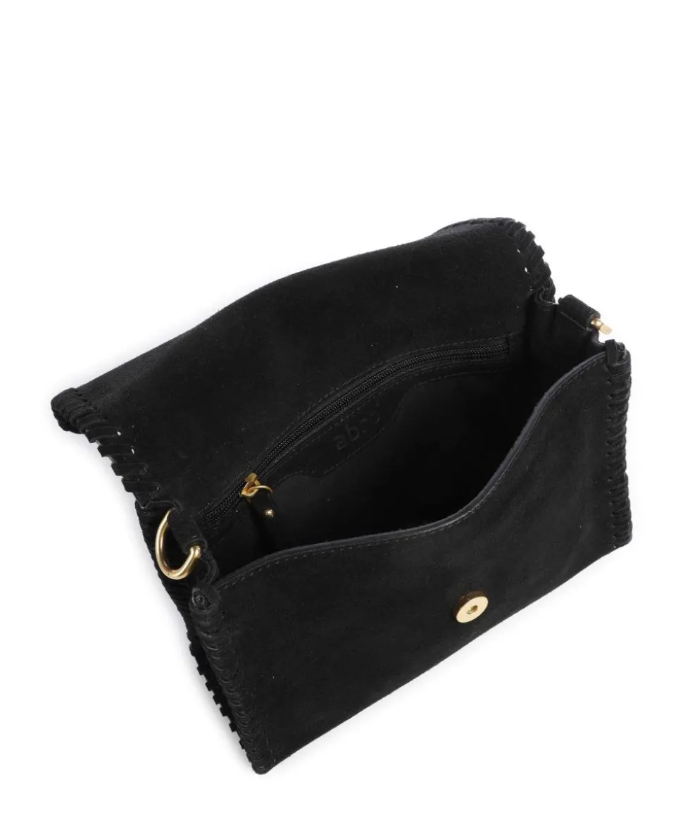 Suede Temi Stitch Schultertasche aufgerautes Leder schwarz