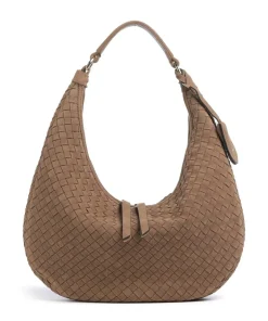 Suede Weaving Nana Small Beuteltasche aufgerautes Leder camel