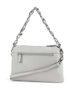 Sugar Pop Schultertasche genarbtes Rindsleder hellgrau