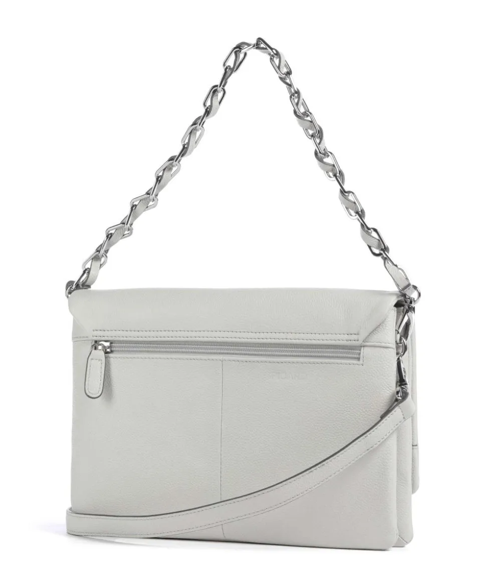 Sugar Pop Schultertasche genarbtes Rindsleder hellgrau