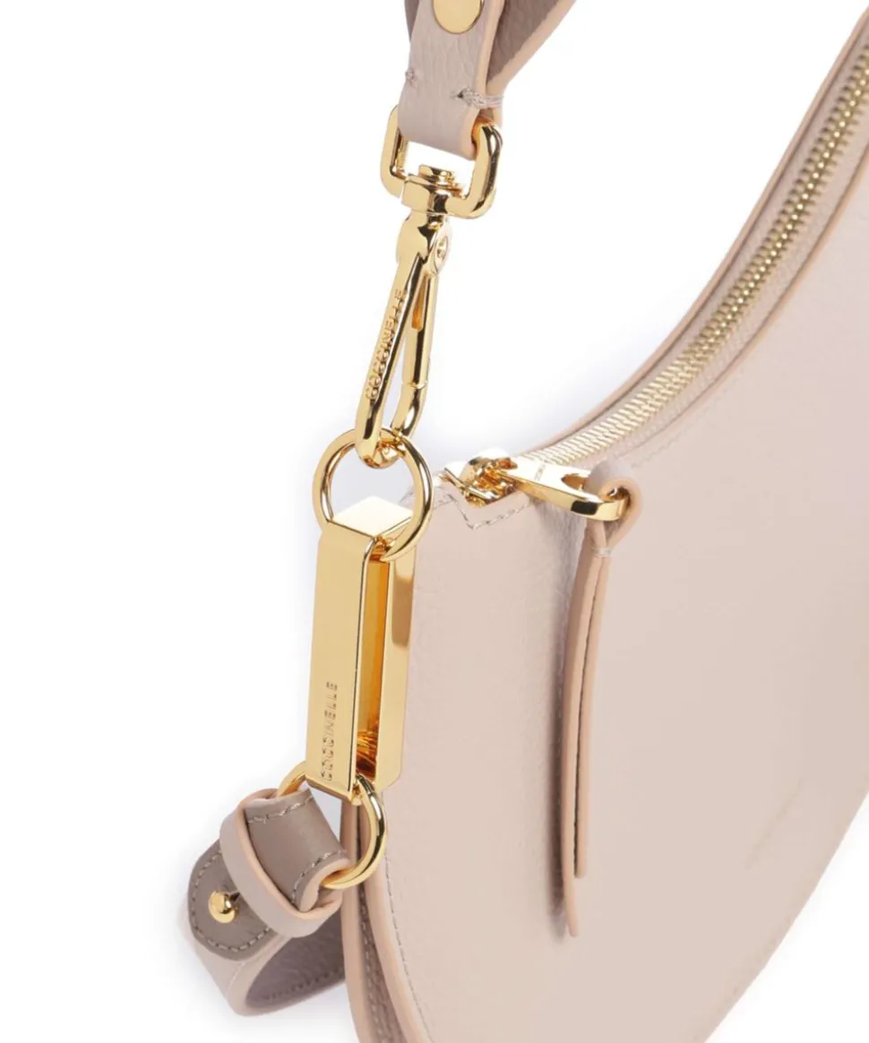 Sunup Schultertasche genarbtes Rindsleder beige