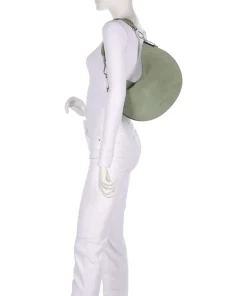 Sunup Suede Beuteltasche aufgerautes Leder graugrün