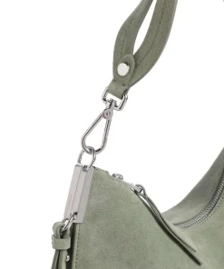 Sunup Suede Beuteltasche aufgerautes Leder graugrün