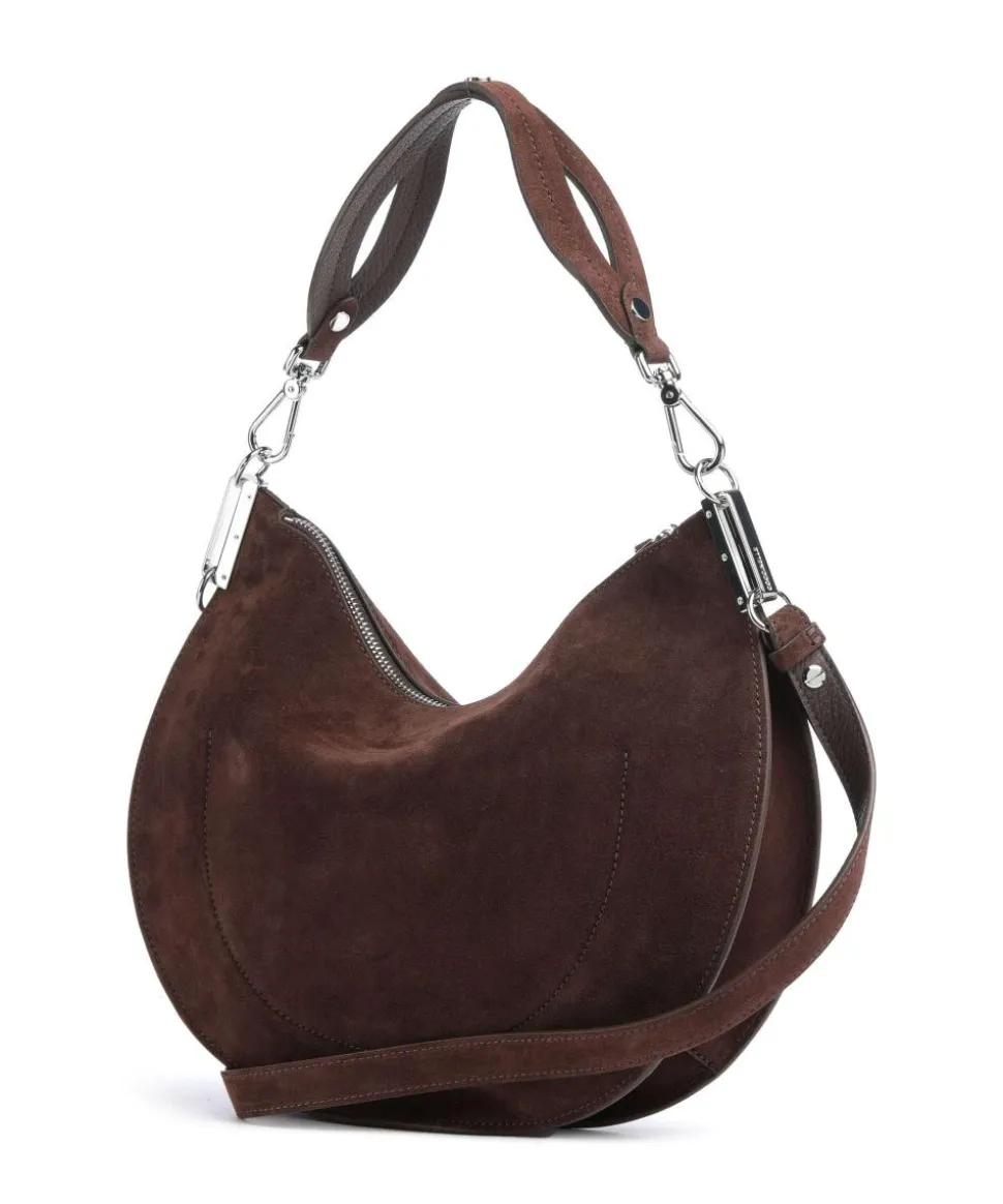 Sunup Suede Beuteltasche aufgerautes Leder dunkelbraun