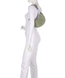 Sunup Suede Schultertasche aufgerautes Rindsleder graugrün