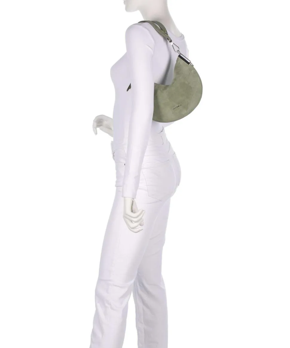 Sunup Suede Schultertasche aufgerautes Rindsleder graugrün