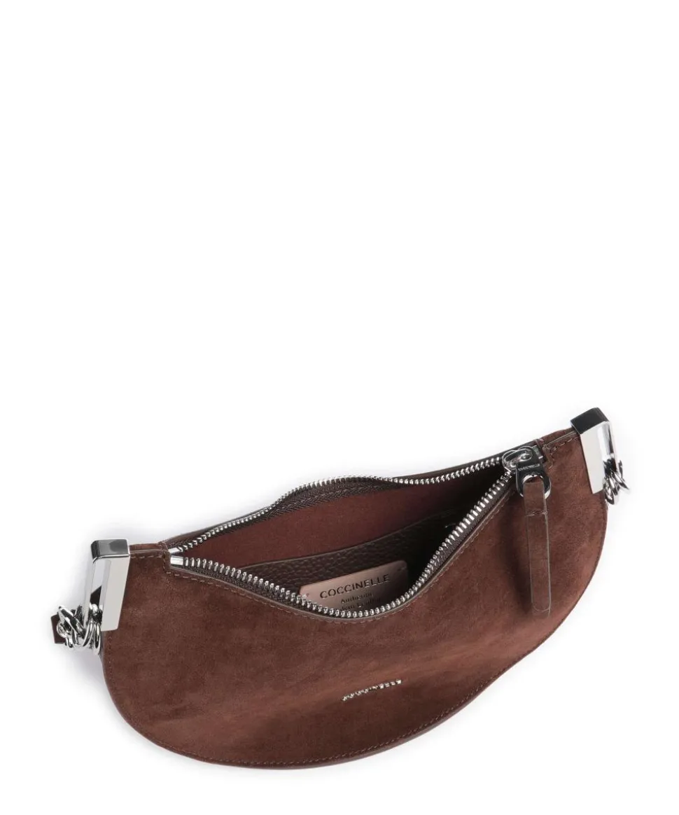 Sunup Suede Schultertasche aufgerautes Rindsleder dunkelbraun