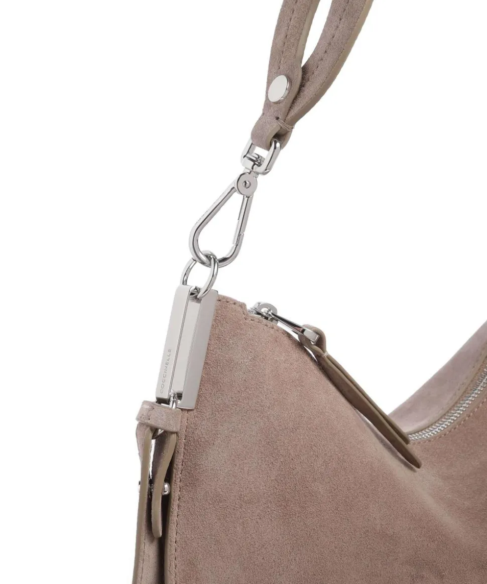Sunup Suede Schultertasche aufgerautes Rindsleder taupe