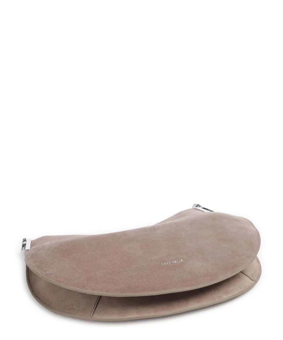 Sunup Suede Schultertasche aufgerautes Rindsleder taupe