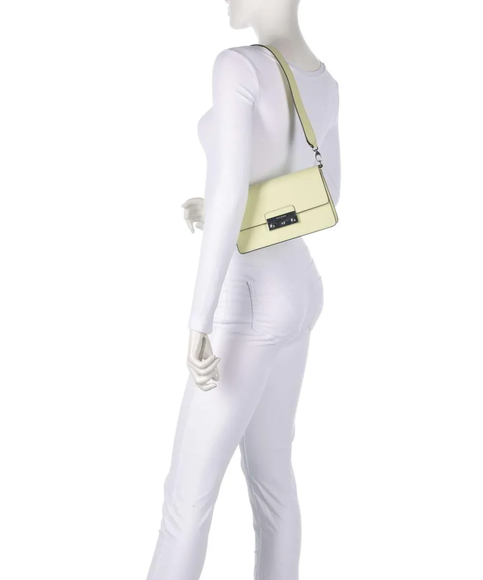 Super Star Schultertasche Saffiano-Rindsleder gelbgrün