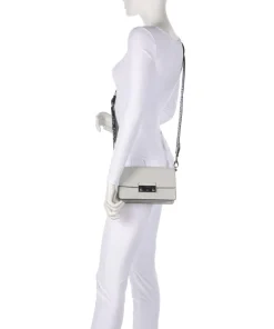 Super Star Schultertasche Saffiano-Rindsleder hellgrau