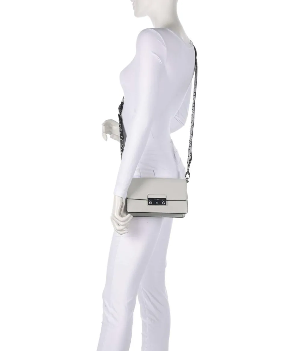 Super Star Schultertasche Saffiano-Rindsleder hellgrau