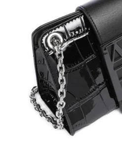 Susie Mini Schultertasche Lederimitat schwarz