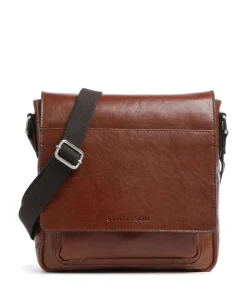 Swiss Cottage Clint Umhängetasche genarbtes Leder cognac