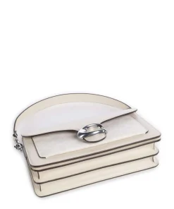 Tabby 26 Schultertasche Canvas, Kalbsleder creme