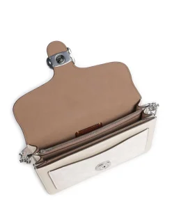 Tabby 26 Schultertasche Canvas, Kalbsleder creme