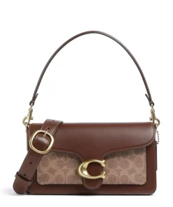 Tabby 26 Schultertasche Canvas, Kalbsleder dunkelbraun